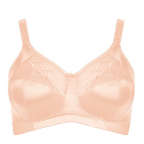 38G - NWT Elomi Cate‎ Soft Cup Embroidered Tulle & Satin Banded Bra in Latte - Picture 1 of 11